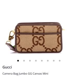 Gucci Brown and Tan GG Canvas Camera Bag